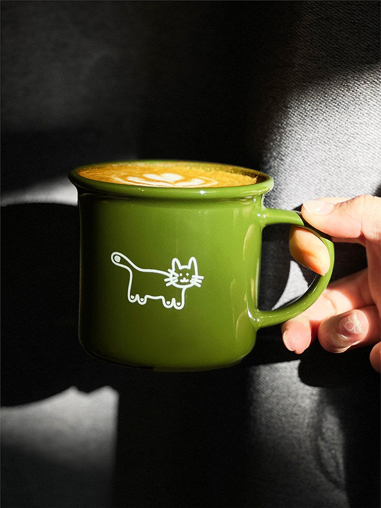 Cute Sage Green Ceramic Mug | 9.5oz Gift Packaging