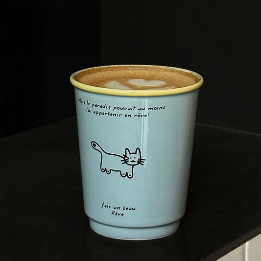 Dopamine Four-Color Ceramic Mug | 9.5oz Color Block Coffee Cup